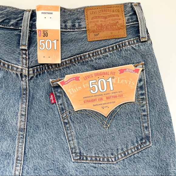 Levi’s Premium 501 Sport Tape Jean Shorts in Spectator Sport Medium Wash NEW - Picture 9 of 9